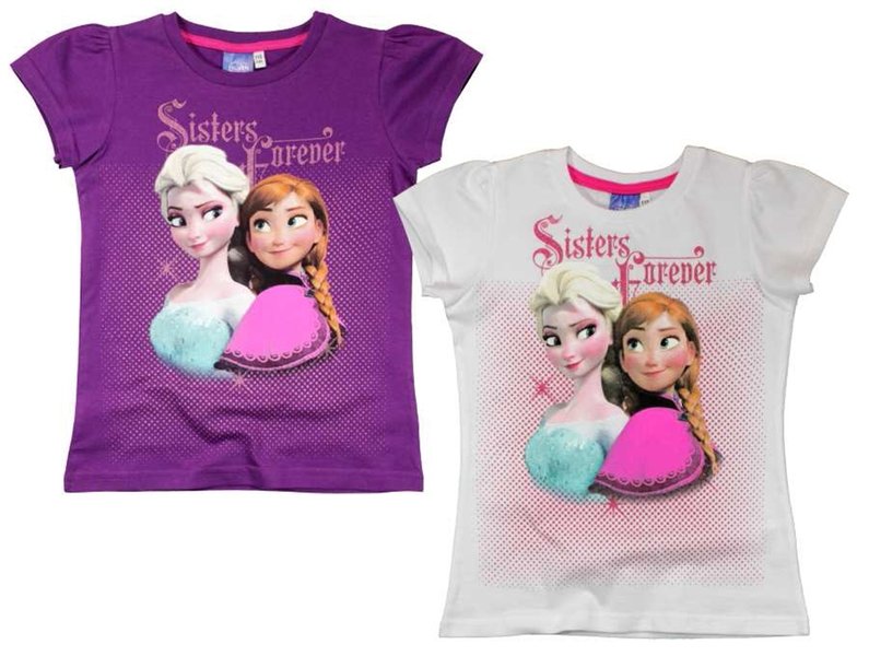 Disney die Eiskönigin Elsa Anna Frozen Kurzarm T-Shirt Blau